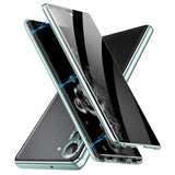 Samsung Galaxy S24+ Magnetisk Cover med Hærdet Glas - Privatliv - Grøn