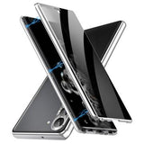 Samsung Galaxy S24+ Magnetisk Cover med Hærdet Glas - Privatliv - Sølv