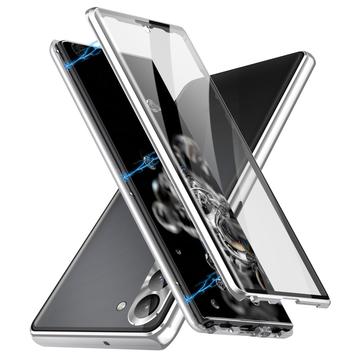 Samsung Galaxy S24+ Magnetisk Cover med Hærdet Glas - Sølv