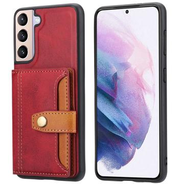Samsung Galaxy S24+ Retro Style Cover med Pung - Rød