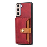 Samsung Galaxy S24+ Retro Style Cover med Pung - Rød