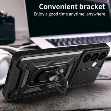 Samsung Galaxy S24+ Roterende Ring Hybrid Cover med Kameraskjold - Blå