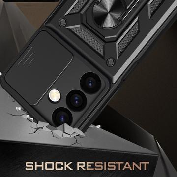 Samsung Galaxy S24+ Roterende Ring Hybrid Cover med Kameraskjold - Blå