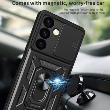 Samsung Galaxy S24+ Roterende Ring Hybrid Cover med Kameraskjold - Blå