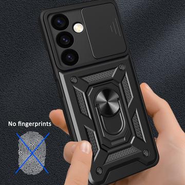 Samsung Galaxy S24+ Roterende Ring Hybrid Cover med Kameraskjold - Blå