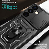Samsung Galaxy S24+ Roterende Ring Hybrid Cover med Kameraskjold - Blå