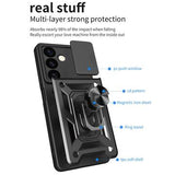 Samsung Galaxy S24+ Roterende Ring Hybrid Cover med Kameraskjold - Rød