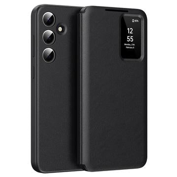 Samsung Galaxy S24+ Smart Clear View Flip etui med kortplads - Sort