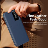 Samsung Galaxy S24+ Smart Clear View Flip etui med kortplads - Safir