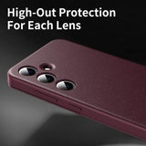 Samsung Galaxy S24+ Smart Clear View Flip etui med kortplads - Vinrød