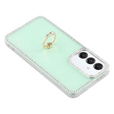 Samsung Galaxy S25/S24 CrystalGlow Hybrid Cover med Ringholder - Grøn