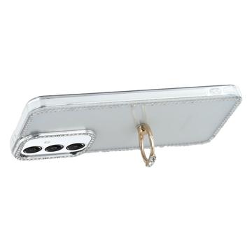 Samsung Galaxy S25/S24 CrystalGlow Hybrid Cover med Ringholder - gennemsigtig