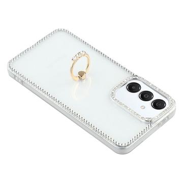 Samsung Galaxy S25/S24 CrystalGlow Hybrid Cover med Ringholder - gennemsigtig