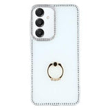 Samsung Galaxy S25/S24 CrystalGlow Hybrid Cover med Ringholder - Hvid