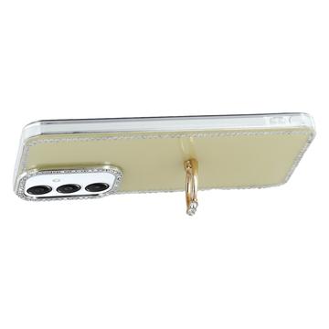 Samsung Galaxy S25/S24 CrystalGlow Hybrid Cover med Ringholder - Gul