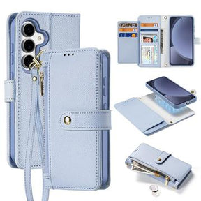Samsung Galaxy S25 Dux Ducis Lawa Wallet læderetui m. magnetisk cover - babyblå