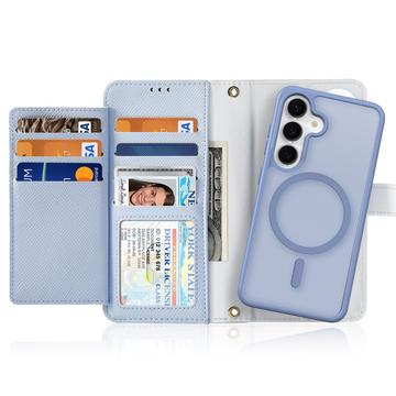 Samsung Galaxy S25 Dux Ducis Lawa Wallet læderetui m. magnetisk cover - babyblå