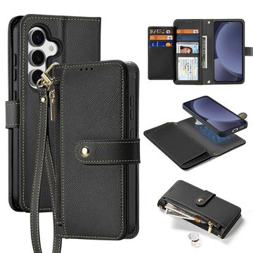 Samsung Galaxy S25 Dux Ducis Lawa Pung læderetui med magnetisk låg - sort