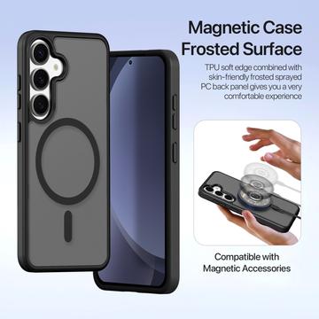 Samsung Galaxy S25 Dux Ducis Lawa Pung læderetui med magnetisk låg - sort