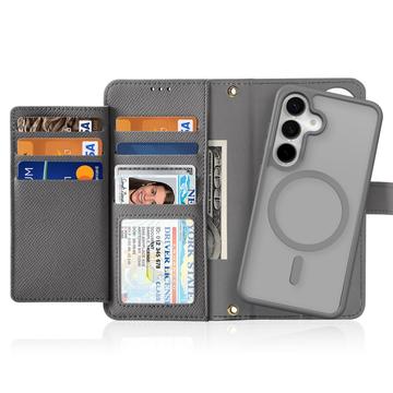 Samsung Galaxy S25 Dux Ducis Lawa Pung læderetui med magnetisk låg - grå