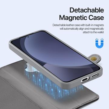 Samsung Galaxy S25 Dux Ducis Lawa Pung læderetui med magnetisk låg - grå