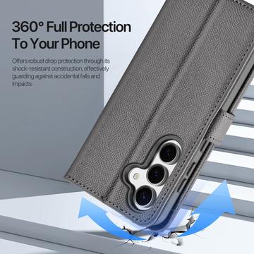 Samsung Galaxy S25 Dux Ducis Lawa Pung læderetui med magnetisk låg - grå