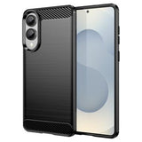 Samsung Galaxy S25 Edge Børstet TPU Cover - Karbonfiber - Sort