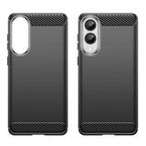 Samsung Galaxy S25 Edge Børstet TPU Cover - Karbonfiber - Sort