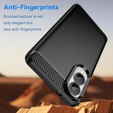 Samsung Galaxy S25 Edge Børstet TPU Cover - Karbonfiber - Sort