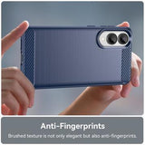 Samsung Galaxy S25 Edge Børstet TPU Cover - Karbonfiber - Blå