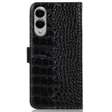 Samsung Galaxy S25 Edge Crocodile Series Læderpung med RFID - Sort