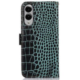 Samsung Galaxy S25 Edge Crocodile Series Læderpung med RFID - Grøn