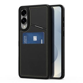Samsung Galaxy S25 Edge Dux Ducis Rafi II Magnetisk Cover med kickstand og kortholdere - Sort