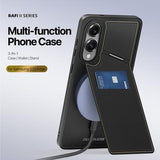 Samsung Galaxy S25 Edge Dux Ducis Rafi II Magnetisk Cover med kickstand og kortholdere - Sort