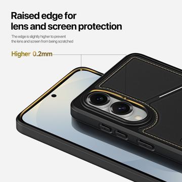 Samsung Galaxy S25 Edge Dux Ducis Rafi II Magnetisk Cover med kickstand og kortholdere - Sort