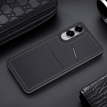 Samsung Galaxy S25 Edge Dux Ducis Rafi II Magnetisk Cover med kickstand og kortholdere - Sort
