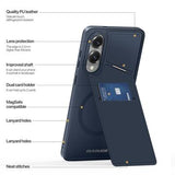 Samsung Galaxy S25 Edge Dux Ducis Rafi II magnetisk cover med kickstand og kortholdere - Blå