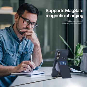 Samsung Galaxy S25 Edge Dux Ducis Rafi II magnetisk cover med kickstand og kortholdere - Blå
