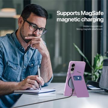 Samsung Galaxy S25 Edge Dux Ducis Rafi II Magnetisk cover med kickstand og kortholdere - Lilla