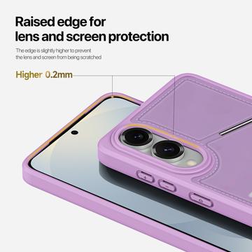 Samsung Galaxy S25 Edge Dux Ducis Rafi II Magnetisk cover med kickstand og kortholdere - Lilla