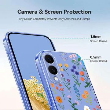 Samsung Galaxy S25 Edge TPU-cover med blomstermønster - tusindfryd