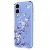 Samsung Galaxy S25 Edge TPU-cover med blomstermønster - Lilla