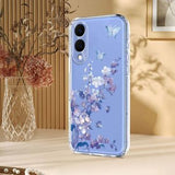 Samsung Galaxy S25 Edge TPU-cover med blomstermønster - Lilla