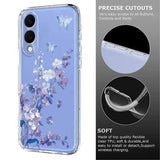 Samsung Galaxy S25 Edge TPU-cover med blomstermønster - Lilla