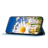 Samsung Galaxy S25 Edge Blomstret pung etui med plads til kort - babyblå