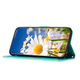 Samsung Galaxy S25 Edge Blomstret pung etui med kortholdere - grøn