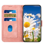 Samsung Galaxy S25 Edge Blomstret pung etui med kortholdere - pink