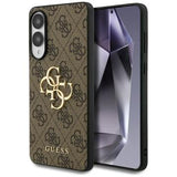 Samsung Galaxy S25 Edge Guess 4G Big Metal Logo Hybrid Cover - Brun