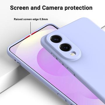 Samsung Galaxy S25 Edge Flydende silikone cover med håndrem - Lilla