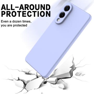 Samsung Galaxy S25 Edge Flydende silikone cover med håndrem - Lilla